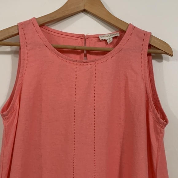 Cynthia Rowley Linen Dress Size S Color Peach - Picture 4 of 11